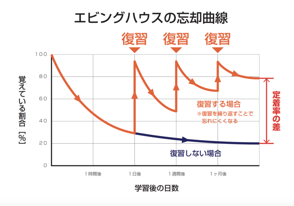 エビングハウスの忘却曲線